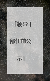 领导干部任前公示