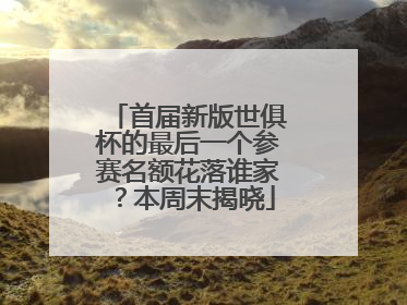 首届新版世俱杯的最后一个参赛名额花落谁家？本周末揭晓