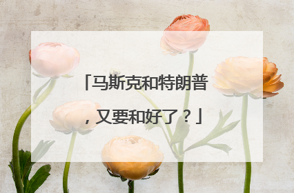 马斯克和特朗普，又要和好了？