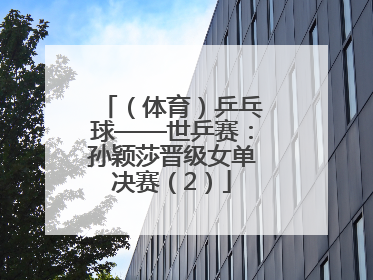 （体育）乒乓球——世乒赛：孙颖莎晋级女单决赛（2）