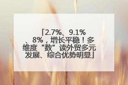 2.7%、9.1%、8%，增长平稳！多维度“数”读外贸多元发展、综合优势明显