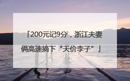 200元记9分，浙江夫妻俩高速摘下“天价李子”
