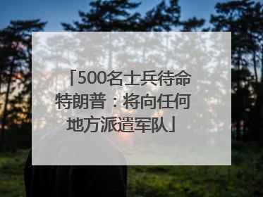 500名士兵待命 特朗普：将向任何地方派遣军队